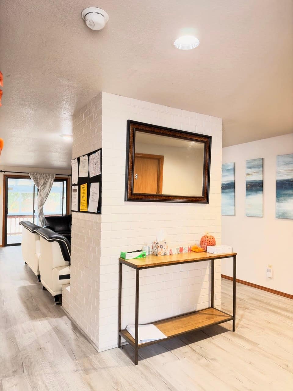 Resident hallway with artwork at HopeSprings